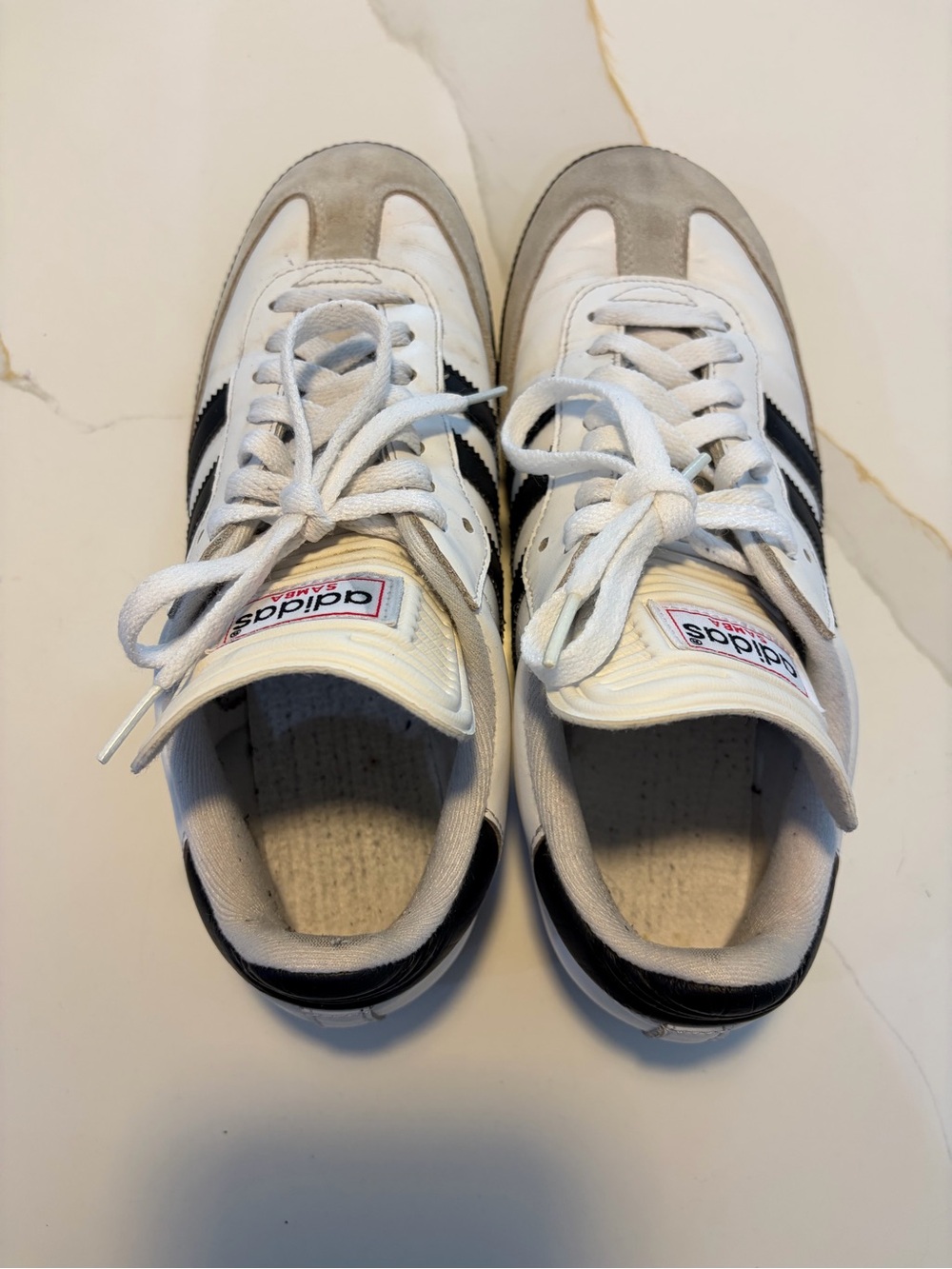 Adidas Samba Classic Leather Sneakers White Black Gum Men’s Size US 8 - Picture 7 of 11